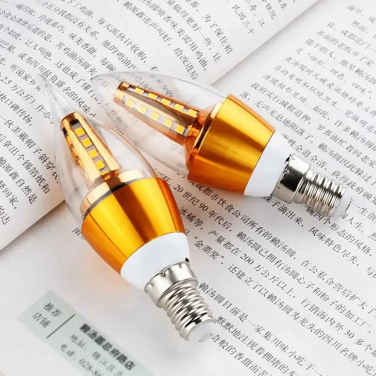 Popular Vintage E27 E14 Pointed Bubble Screw Mouth LED Light Transparent Three Color Dimming Light Bulb