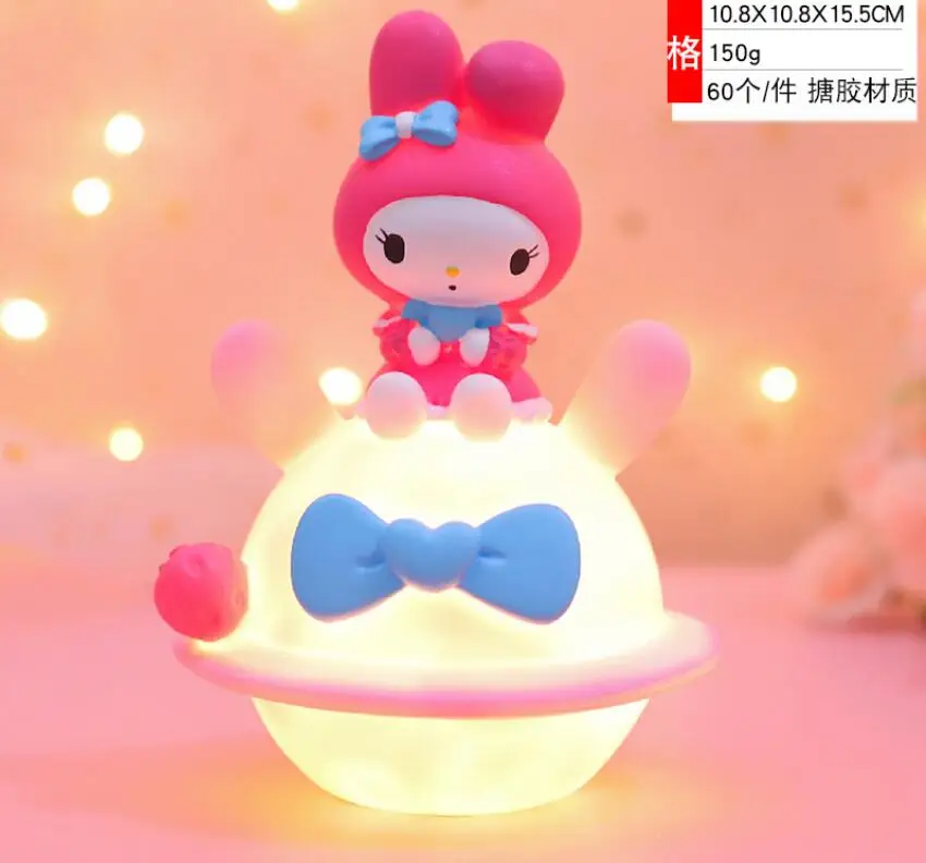 YWMX Kawaii Creative Kuromi Melody Sleeping Lighting Girl Birthday Gift  Beautiful Doll Romantic Lighting Wholesales