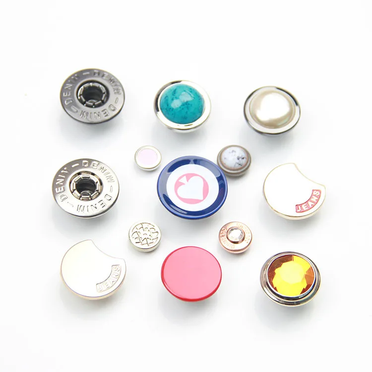 High quality custom embossed logo brass alloy denim metal Jacket rivet custom jean rivet for jeans