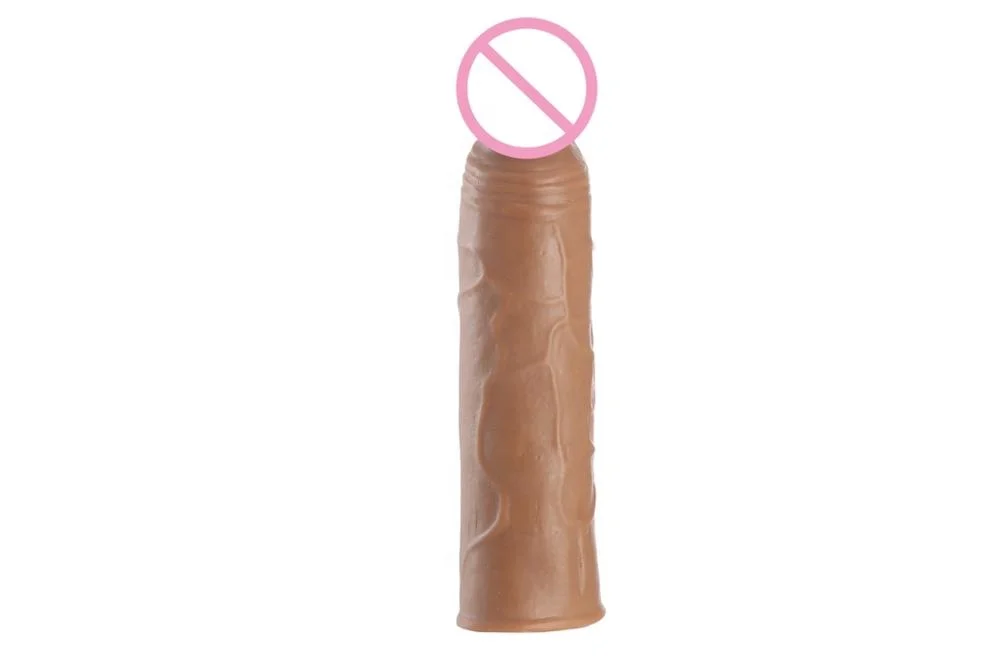 
sex toys man rubber plastic soft silicone penis dildo cock extension sleeve condom extender for men 