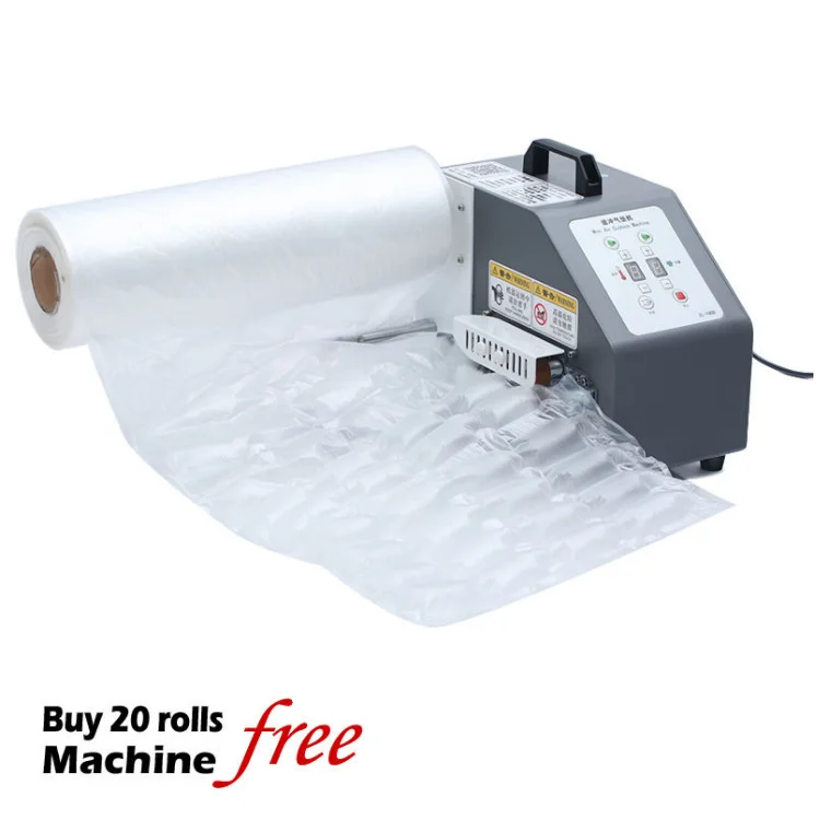 Inflatable plastic bubble film for box mat product protection packs large bubbles and small bubbles with four rows of film