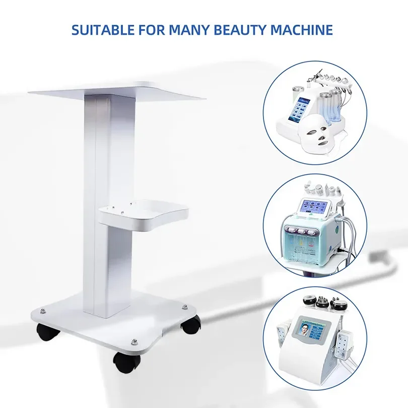4 Wheels Movable Stand Desktop Trolley Cart Holder Rolling Trolley For Beauty Salon Spa Hydro Face Machine