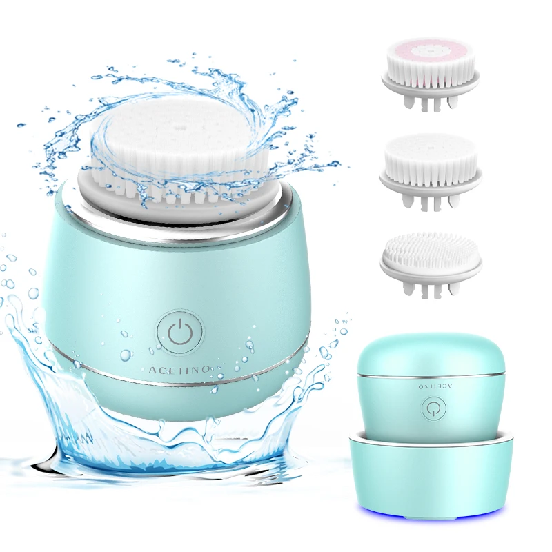 Japanese Cleansing Electric Cleanser Sonic Sky Blue Beauty Tools Cosmetic Makeup Silicone Face Doublesided Facial Brush