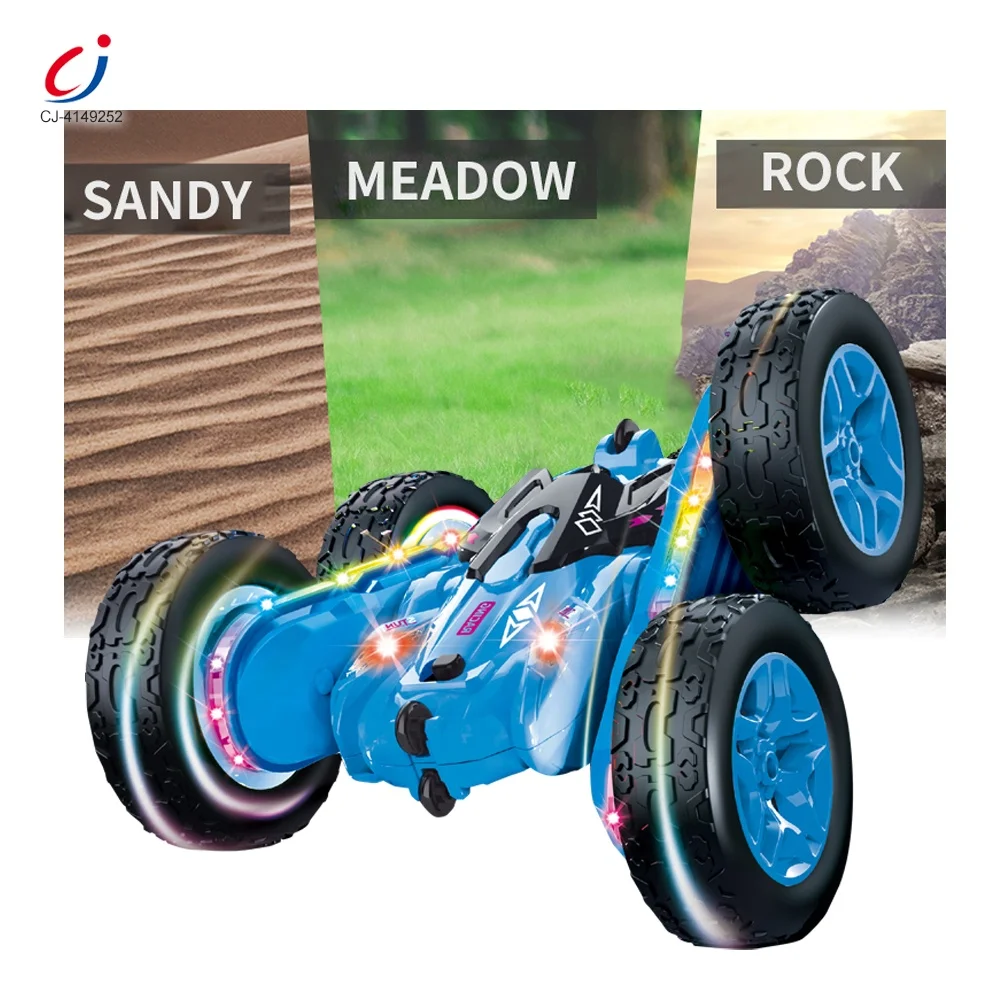 Chengji juguetes 2.4ghz 6CH radio control acrobatics stunt car double sided 360 rotation boy remote controlled super stunt car