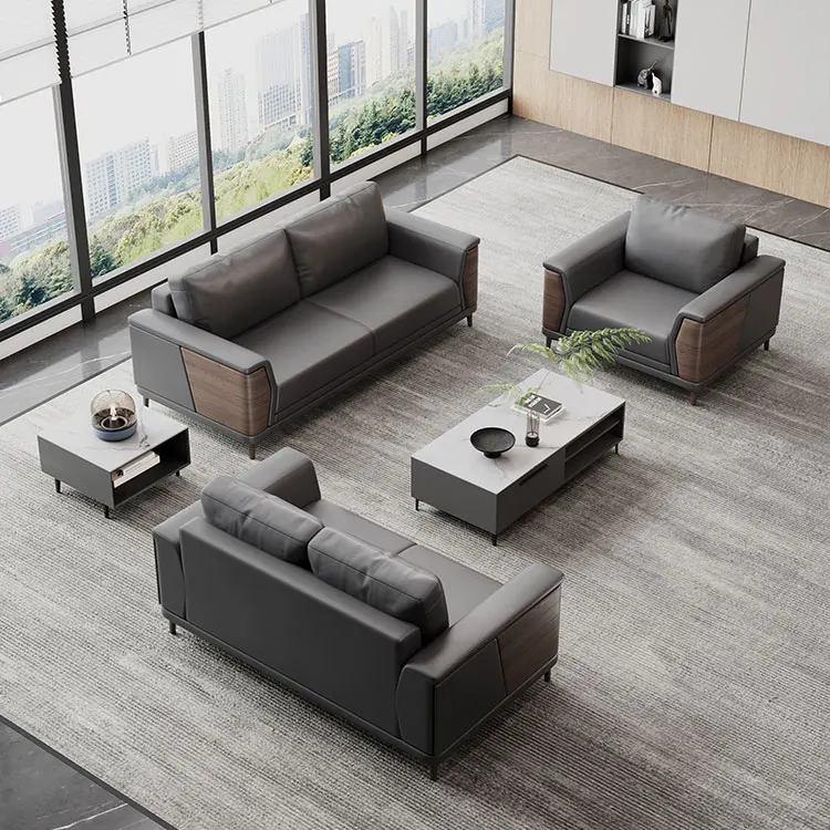 Liyu Modern brown armchair couch set 1+1+3 furniture hotel apartment living room home office leather sofa