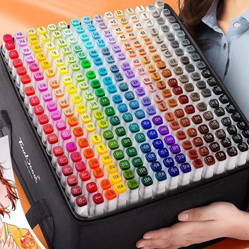 Wholesale Double Sided Markers With Travel Case Bag Fine And Chisel Tip Art Markers For Adult