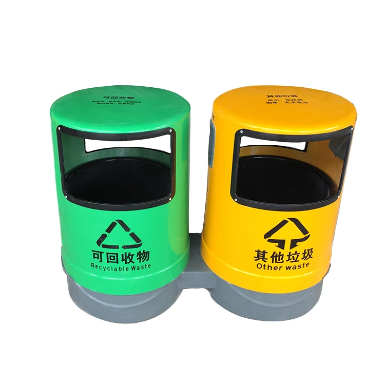 Factory Direct Sales High-Quality Durable 150L volume Dual Sorting Outdoor Trash Bin Recyclable Waste Bin