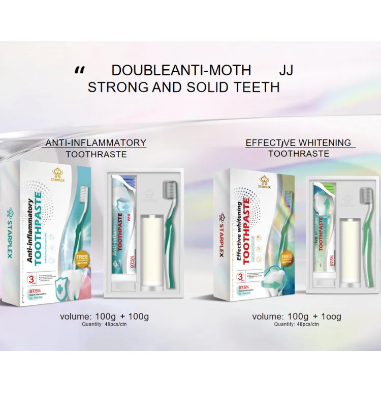 Starplex Effective Whitening Toothpaste Set (100g*2) Free Toothbrush*1 for  Cavity Prevention Sensitive Teeth Care
