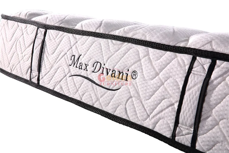 Hypo-allergenic knitted fabric coil mattress spring bed mattress pillow top natural latex mattress china