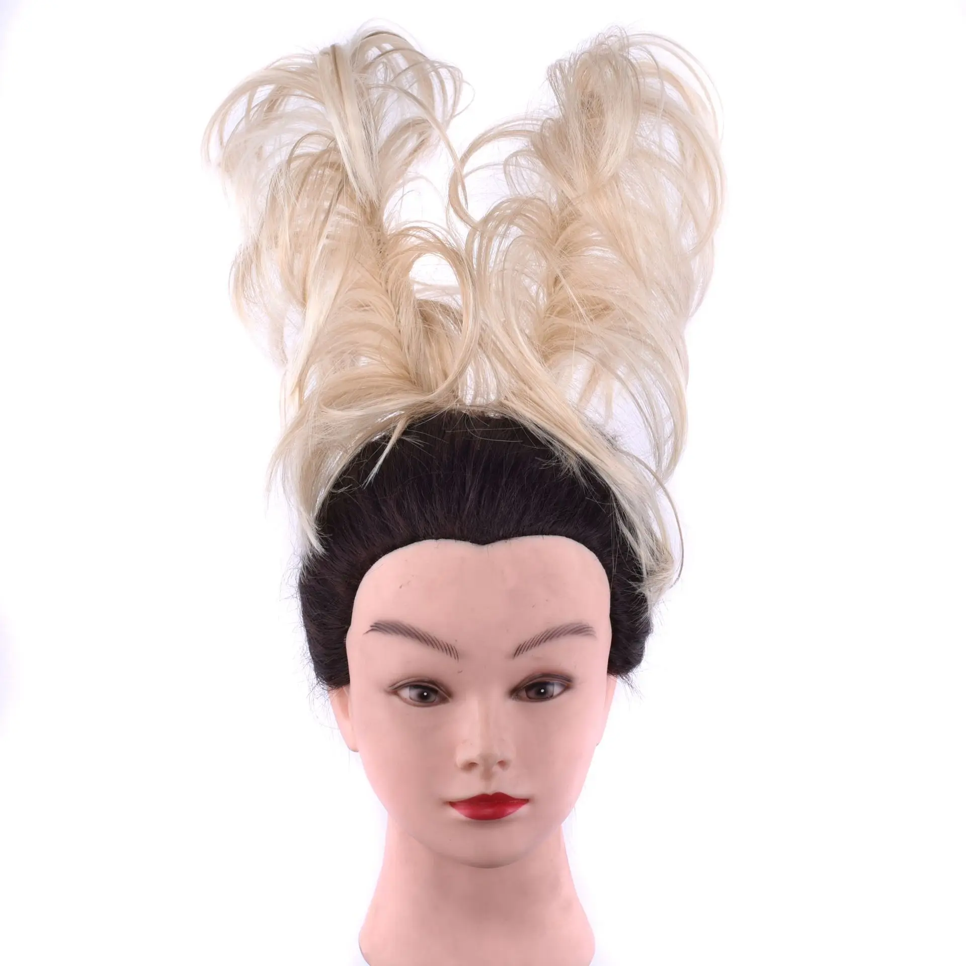 Спутанные эластичные волосы, шиньон для конского хвоста, синтетический пучок волос, круглая обмотка для девушек, кудрявый шиньон, шиньон для волос с резиновой обмочкой