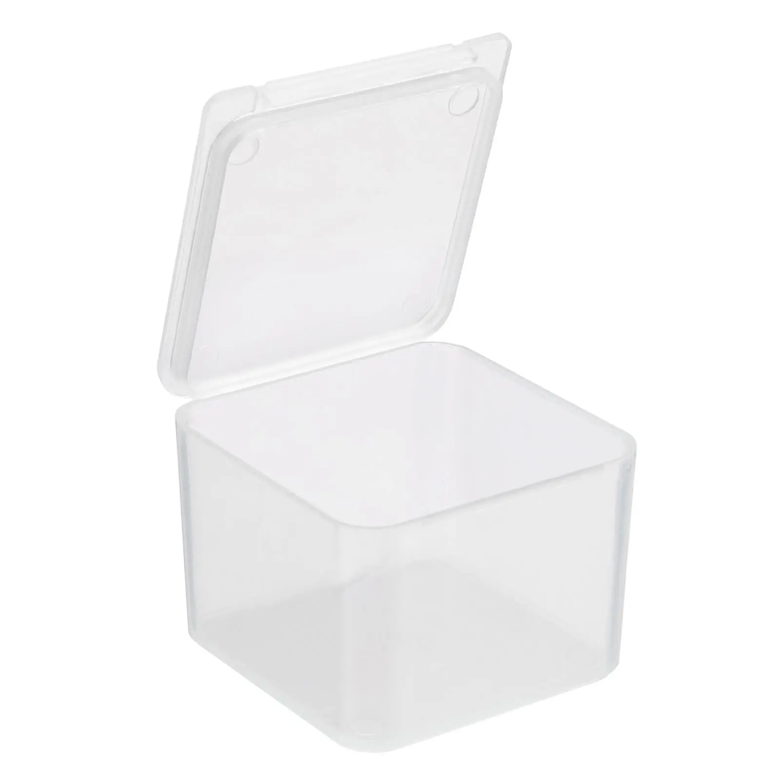 Clear PP Plastic Container Box Single Snap-Tight Latch Jewelry Collection Accessories Finishing Square Box With Hinged Lididers