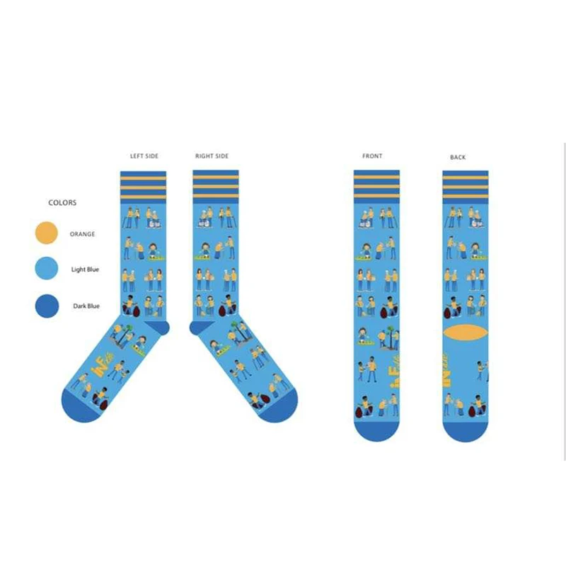 Модные жаккардовые носки Quentin для скейта, удобные цветные забавные хлопковые мужские носки с вышивкой логотипа на заказ