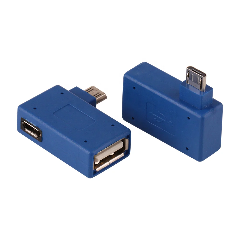 Микро-адаптер USB 2 0 мама-папа Micro OTG порт питания 90 градусов левый угол Usb адаптеры Конвертер
