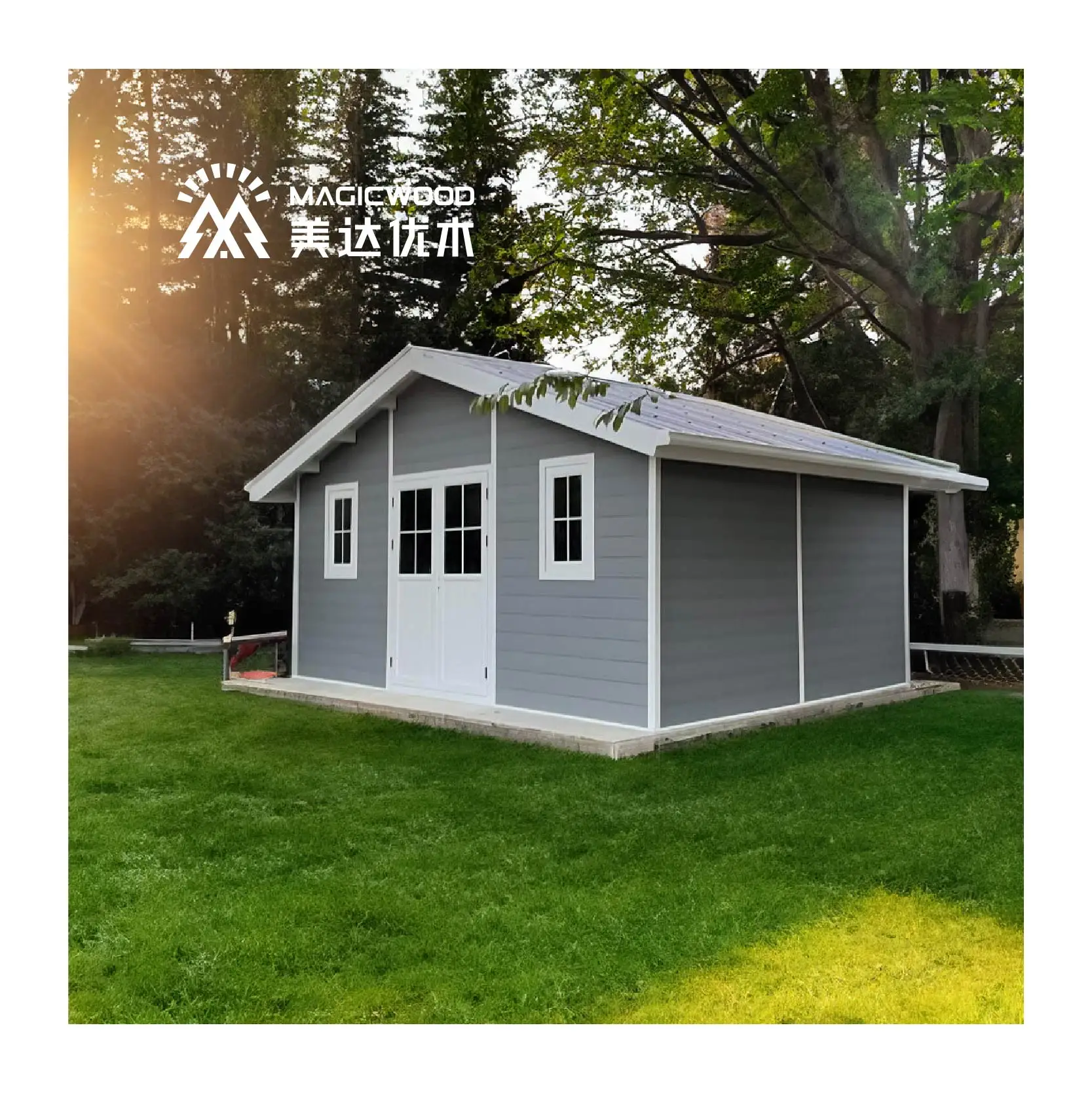 The new listing mobile prefab garden buildings custom installation simple wood plastic composite shed house extendable