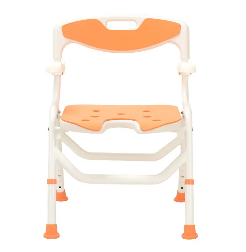 One Key Folding Aluminum Alloy Bath Chair Bathroom Shower Chair