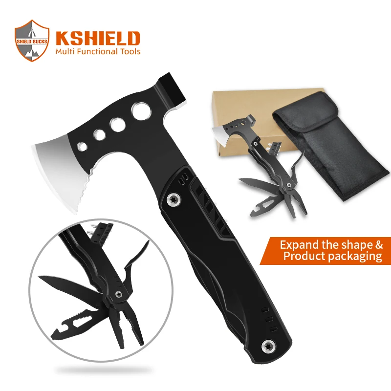 Многофункциональные плоскогубцы, уличный инструмент, можно сложить и приклеить, портативный инструмент для кемпинга, топор