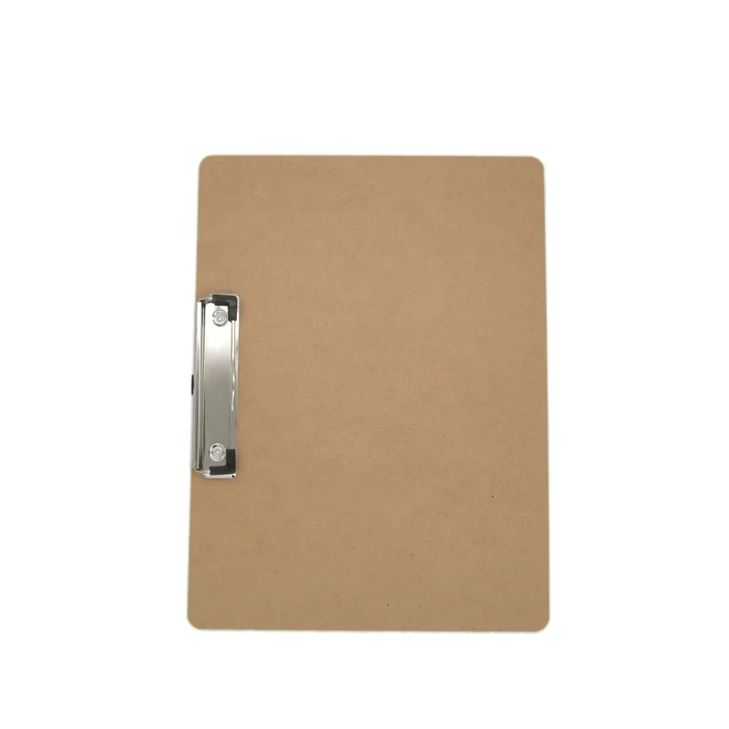 A4 letter size horizontal recycled hardboard clipboard MDF clipboard with low profile clip for office