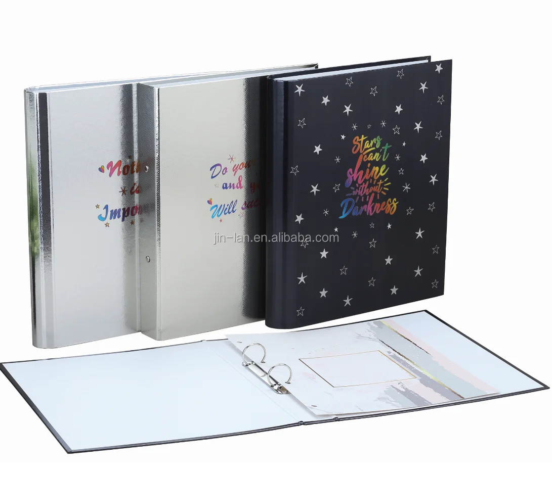 Factory Customized Office Supplies Set Paper Ring Binder Laser Round Back 2-O Ring