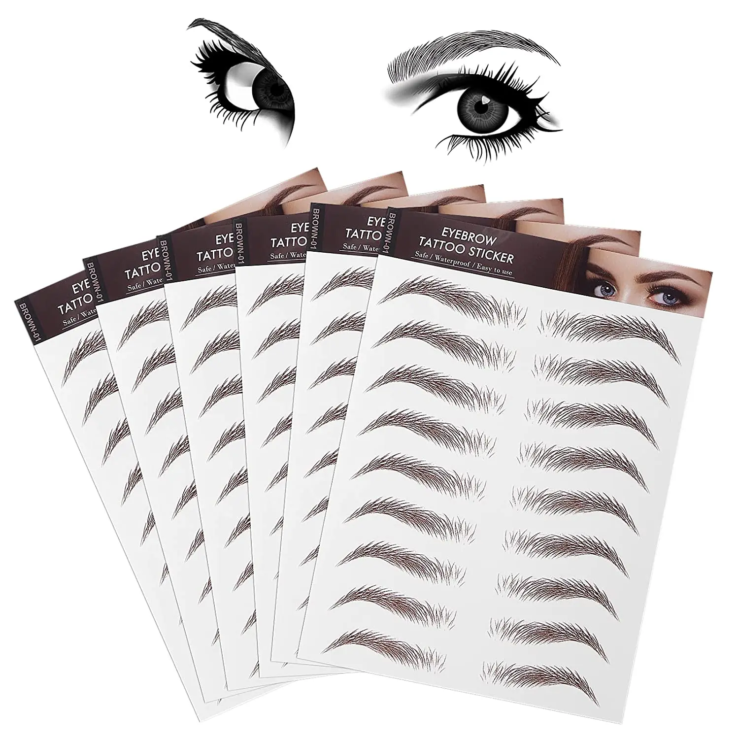 3D/4D/6D Waterproof Cosmetic Face Makeup Embroidery Temporary  Eyebrow Tattoo Patch Stickers