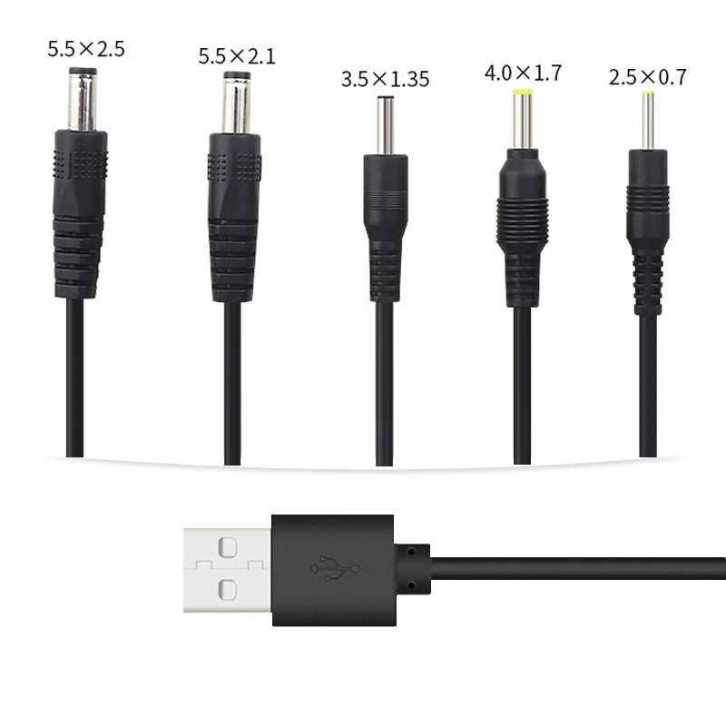Кабель питания с USB на DC 3,5 мм x 1,35 мм, 5 в постоянного тока, Светодиодная лента USB, зарядный шнур для фонарика, штекер USB на DC 3,5 м