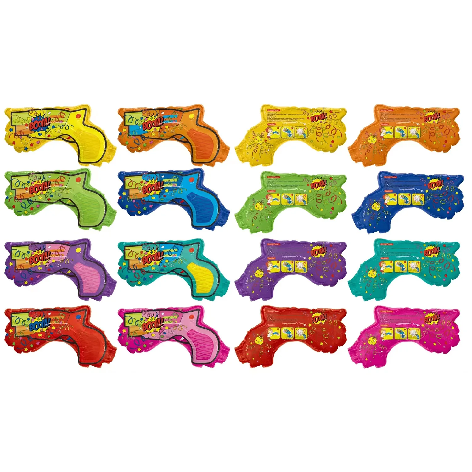 12pcs Inflatable Toy Fireworks Gun, Handheld Confetti Poppers Cannons, for Wedding Birthday Graduation Fun Party Supplies Decora