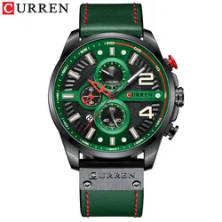 CURREN 8393 Custom Logo Man Luxury Big Brand Leather Quartz Wristwatches with Chronograph New Fashion Trend Male Watches