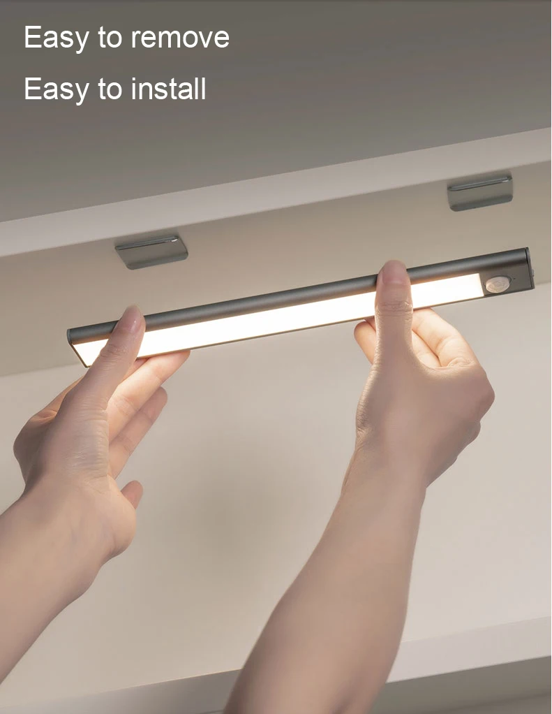 USB Rechargeable Magnetic Wall Motion Sensor Night Lamp Warodrobe Light Under Led Cabinet Lights