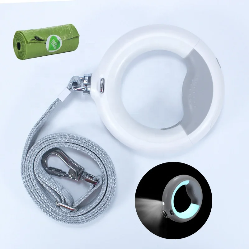 Designer New Style Pet Accessories Leash Products Retractable Dog Leash With Led Light