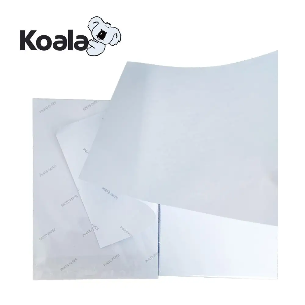 Koala premium 115g sticker photo paper, inkjet glossy self adhesive photo paper  A4 * 50sheets