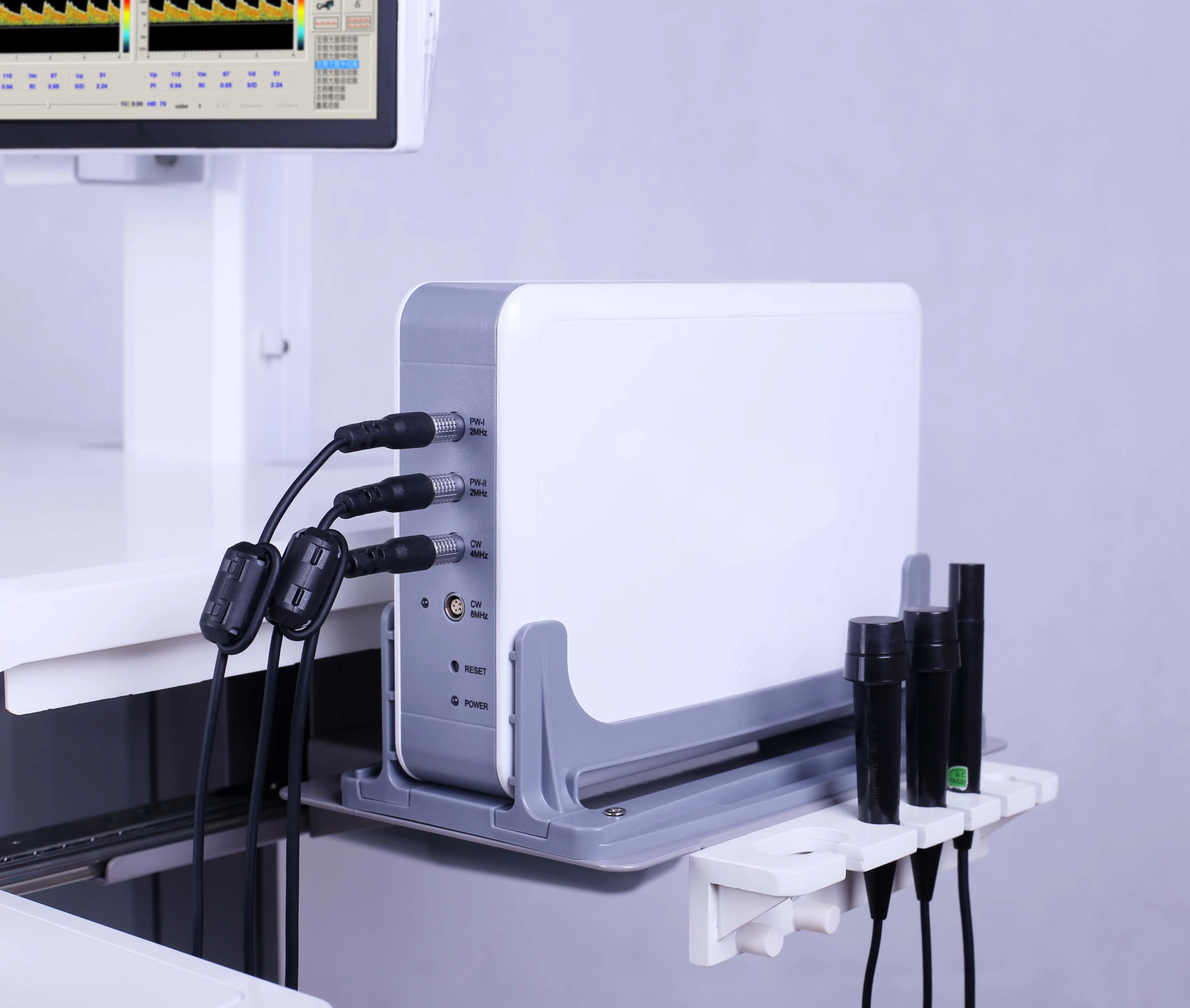 3 Channel Trolley 2Mhz 4Mhz Probe Cervical Vascular Brain Monitor Work Station Intracranial TCD Ultrasound Transcranial Doppler