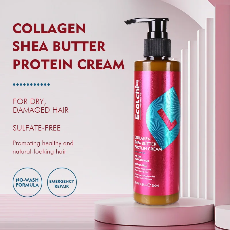 Private Label Ecolchi Organic Moisturizing Leave-in Hair Conditioner Curly Hair Protein Cream For African