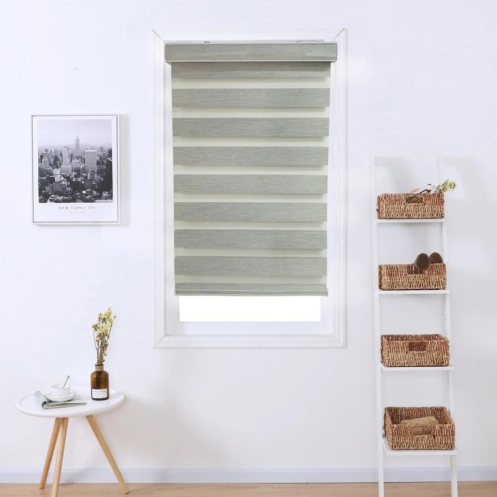 Готовая шторка «Зебра» готовая для оконных покрытий ручная серая ткань вертикальные