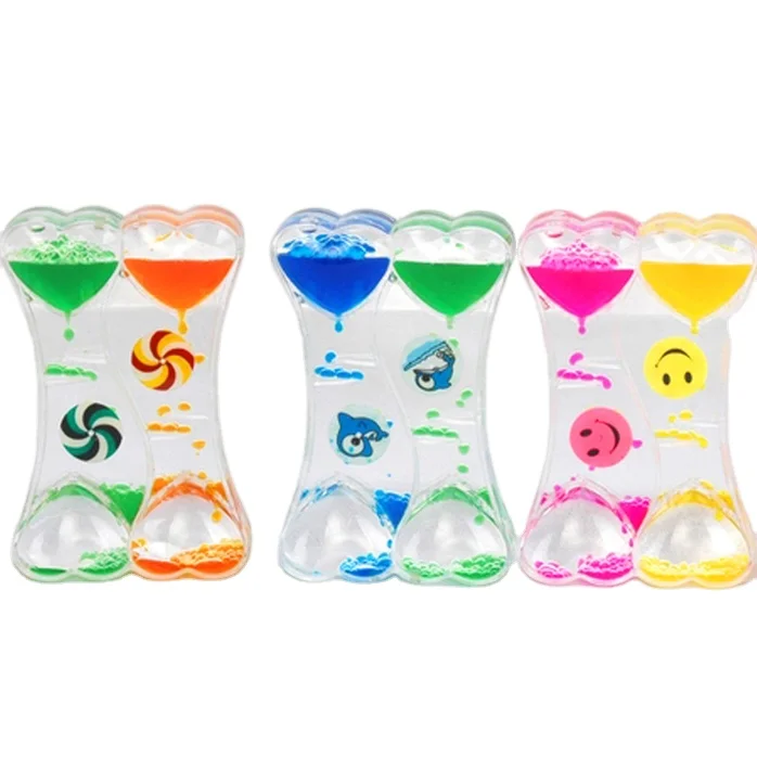V-HOU004 Promotion Gifts Acrylic Heart Shaped Hourglass Oil Liquid Sand Timer