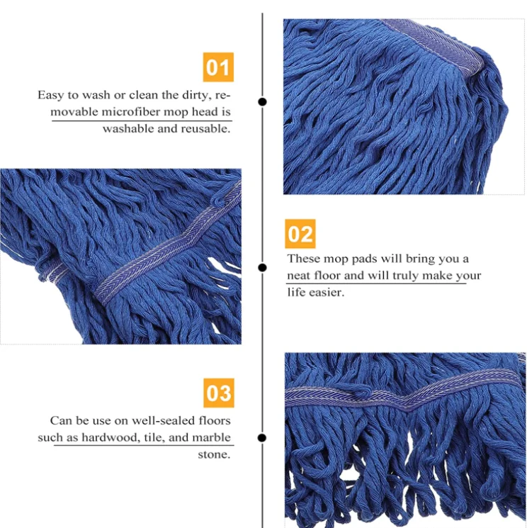 Microfiber String Mop for Hardwood Ceramic Marble Tile Laminate Floor Heavy Duty Industrial Wet Mop for Commercial Industrial