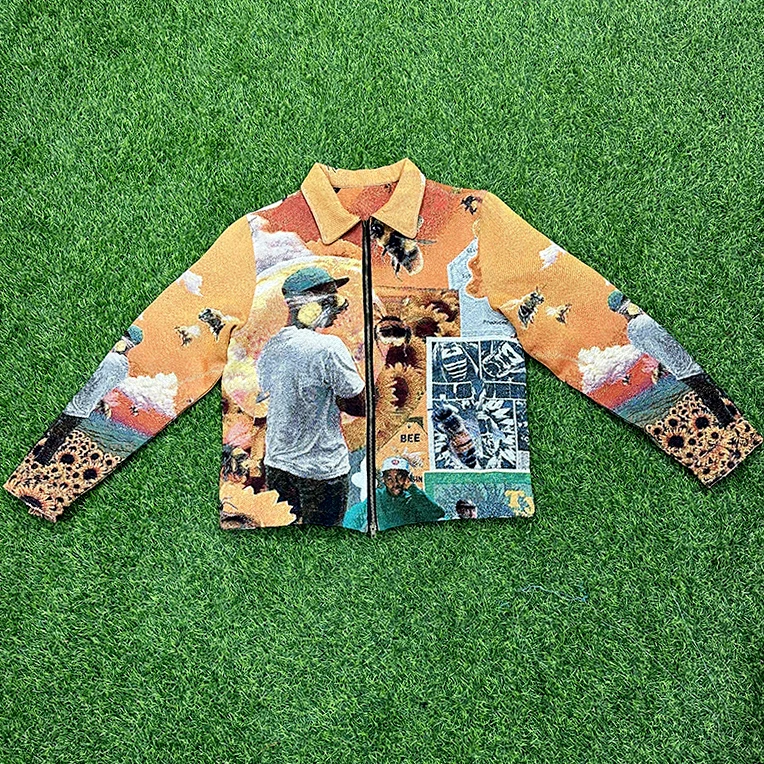 Custom Tapestry Clothing  Manufacturer Tyler The Creator Bomber Jacket Woven Tapestry Jacket Custom Men