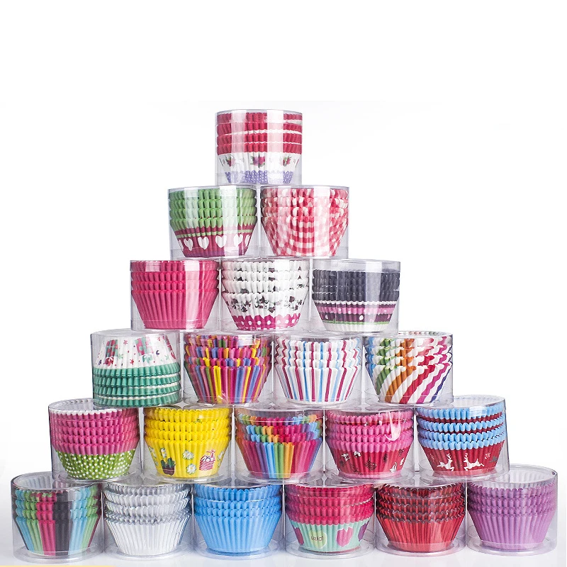 100Pcs Muffin Cupcake Paper Cups Cupcake Liner Baking Muffin Box Cup Case Party Tray Cake Decorating Tools Birthday Party Decor