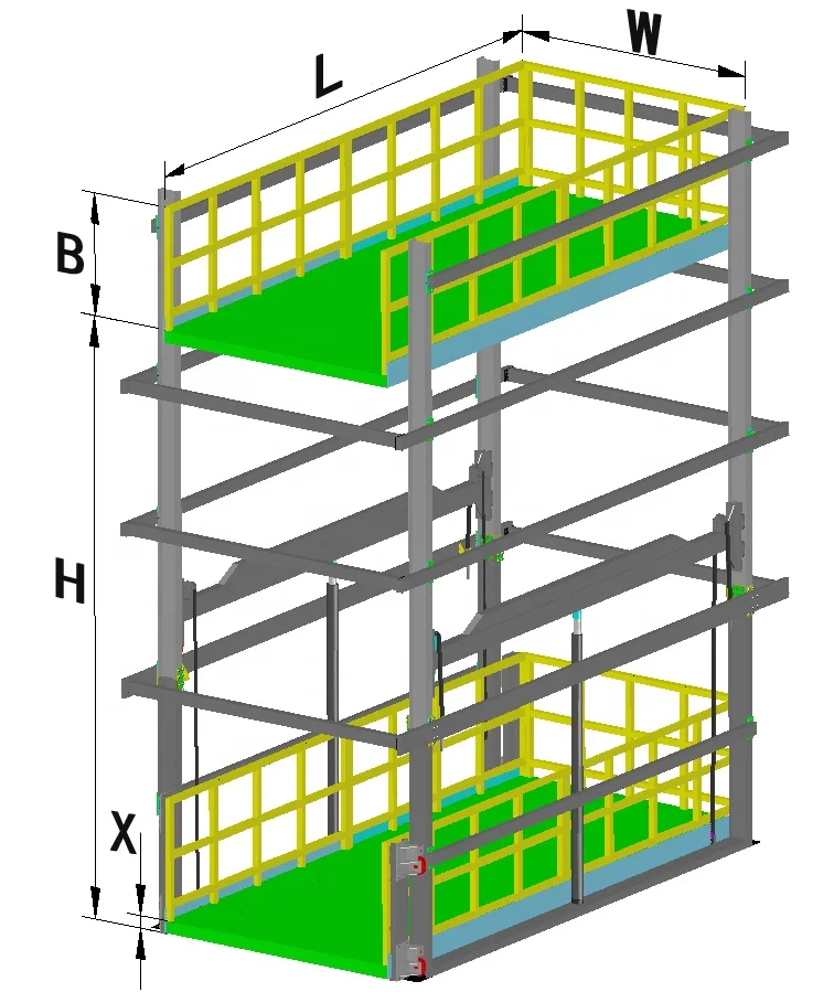 Easy Assembled Warehouse Factory Stable Loading Cargo Hydraulic Steel Frame Goods Lift elevator home