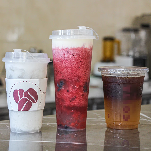 Clear Plastic Bucket Ice Cream Yogurt Milk Tea Storage Empty 700ml 1000ml Container straws available