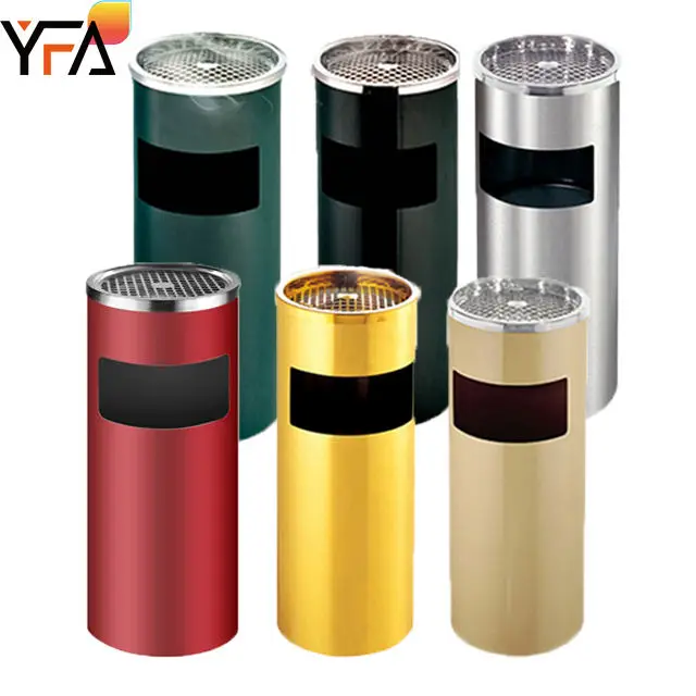 Hotel Stainless Steel Ashtray Trash Can Commercial Trash Cans Waste Bins Manufacturers Garbage Bins Waste Management