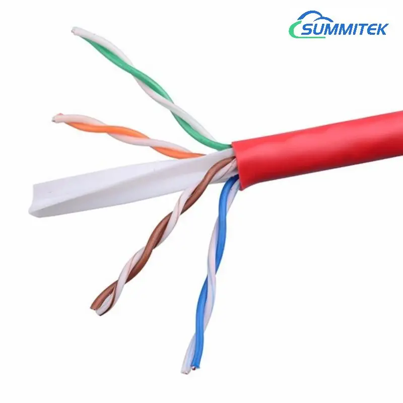 Indoor U/UTP UTP CAT6 Lan Cable 0.56mm 23AWG Solid Copper PVC Plenum Rated Unshielded Pass Fluke Test OEM Bulk Cable 305m 1000ft