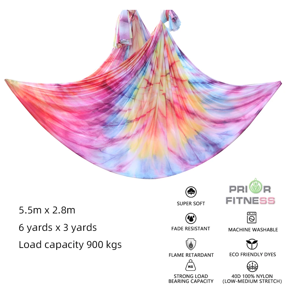 Aerial Yoga Hammock Set 5.5m x 2.8m  6Yards 40D Nylon Gradient Ombre Air Yoga Swing Hammock