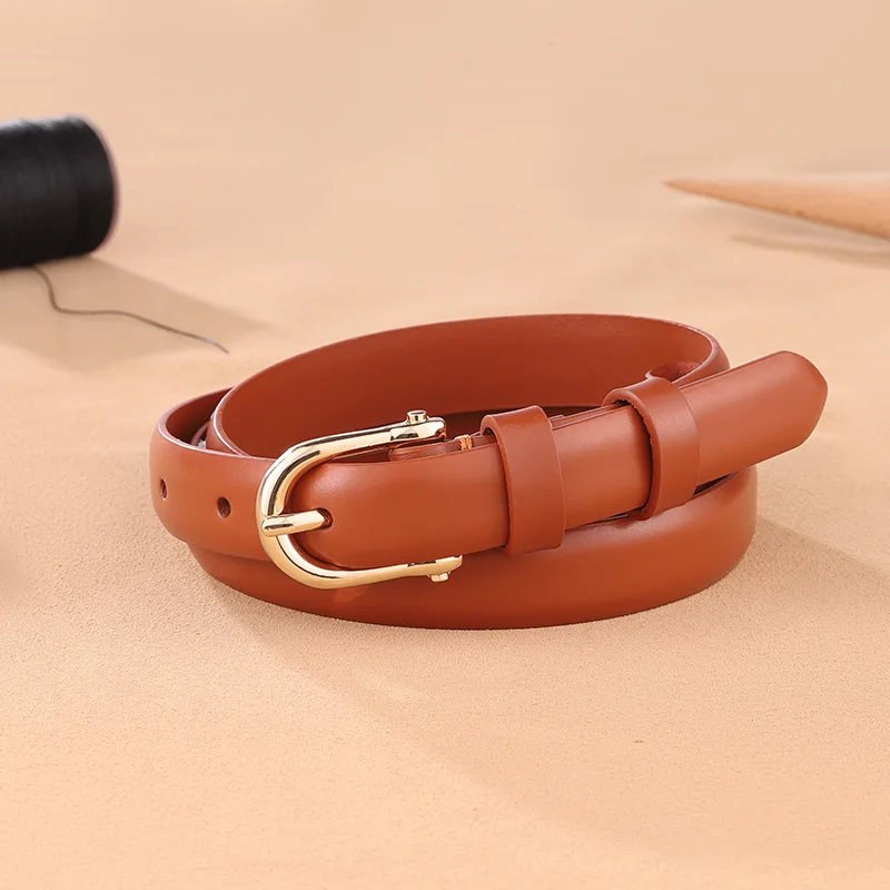 High Quality Fashion Genuine Leather Belts Women Colorful Skinny Slim Waist Belt Ladies Designer Dress Belts
