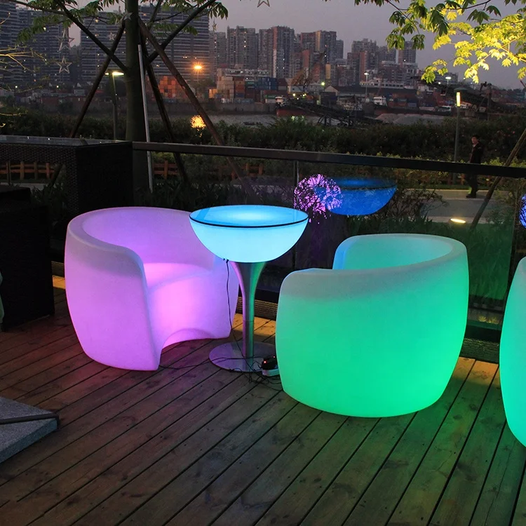 Hot new products for 2020 plastic led cube chair led chair light