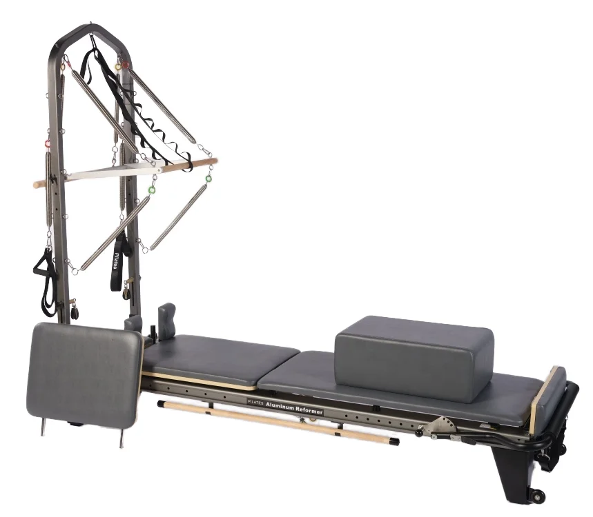 VOG-PL013A Reformer Pilates Wood Cushioned Pilates Reformer Bed Wit Tower For Yoga Club Sale Reformer Bed