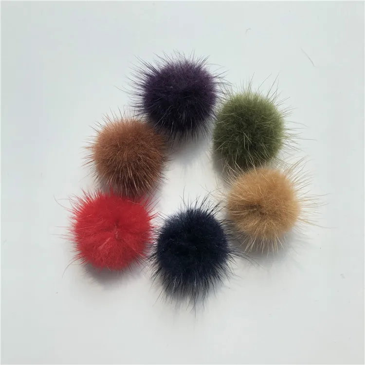 Wholesale colorful 30mm mink fur ball for jewelry findings