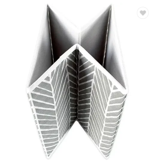 Polyester Bins Large 2 Pack Herringbone Bin Foldable Cube Storage Clothes Organizer Boxes with rope