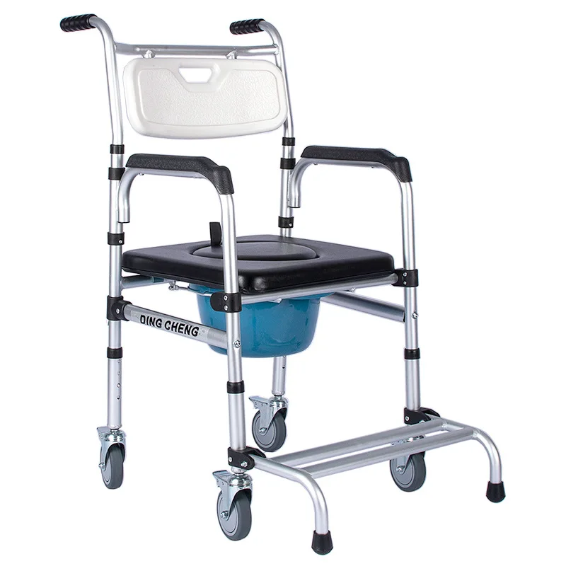 Modern light weight transport wheelchair with toilet commode chair with wheels