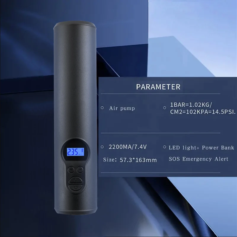 2024 latest portable car air pump multi-function tire pressure detector basketball motorcycle car bicycle inflation