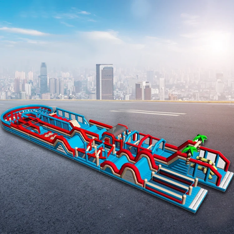 Air castle outdoor large land trampoline jump barrier race parent-child activities fun props carnival