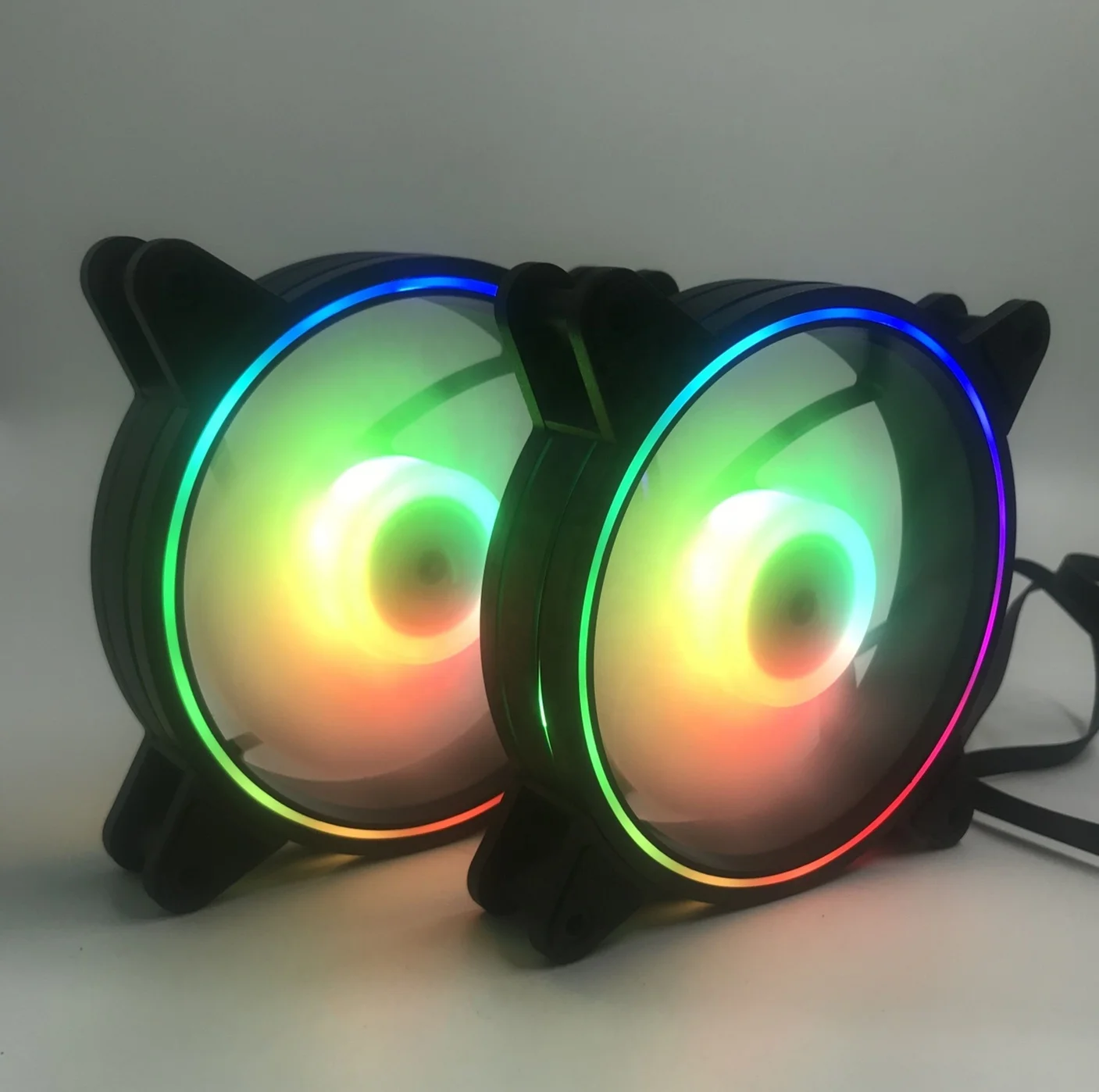 Двойной кольцевой светлый дизайн для игрового ПК крутой Корпус rgb вентилятор PWM